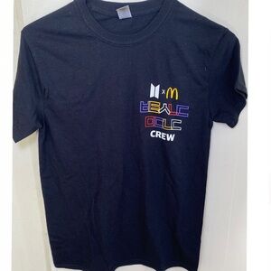 BTS shirt McDonalds crew on Port & Company Tag Black Shirt T-shirt